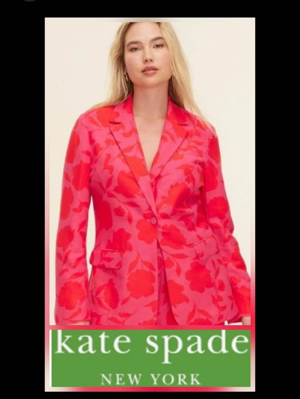 kate spade X Target Hot Pink and Red Floral Single-Button Blazer